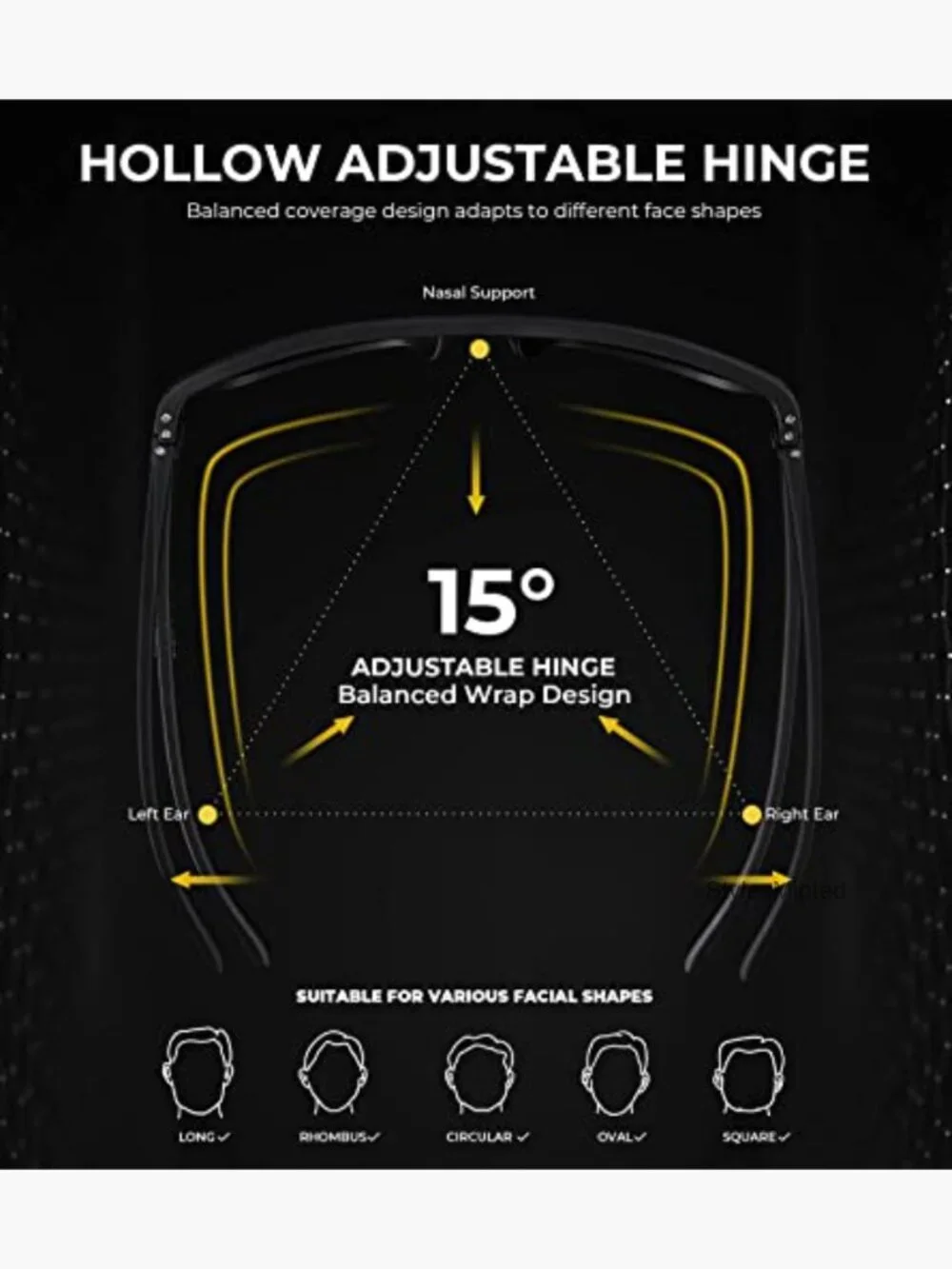 Classic Rectangle Polarized Sunglasses for Men UV400